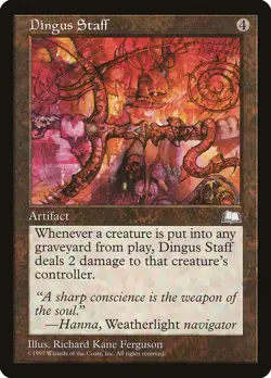MTG Dingus Staff [Weatherlight] Lightly Played Magic - Image 1