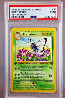 1999 Pokemon Butterfree, 1st Ed. Jungle #33/64, PSA 9 Mint - Image 1