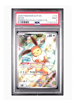PSA 9 Mint Eevee Prismatic Evolutions Etb 2025 Pokemon SVP Black Star Promo #173 - Image 1
