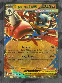 Pokemon TCG - Mega Lucario Ex 077/132- Pack Fresh - Mega Evolution ME01 NM - Image 1