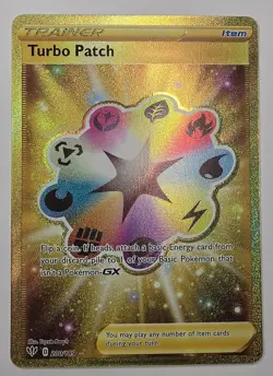 Turbo Patch 200/189 Gold Secret Rare - Darkness Ablaze Pokemon TCG - M/NM - Image 1