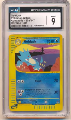 2003 POKEMON AQUAPOLIS GOLDUCK REVERSE HOLO #50A/147 CGC 9 - Image 1