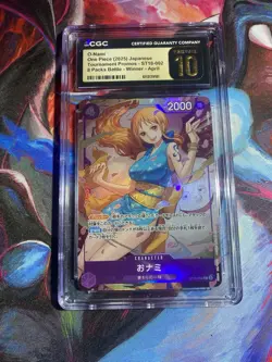 CGC Prestine 10 One Piece O-Nami Japanese St18-002 Tournament Promos - Image 1