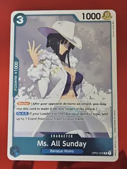 One Piece TCG English OP01-079 Ms. All Sunday SR Foil Romance Dawn - Image 1