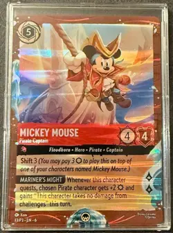Disney Lorcana TCG Azurite Sea Mickey Mouse Pirate Captain 13/P3 Extremely Rare - Image 1