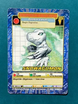 ST-65 SnowAgumon Digimon Card Digi-Battle Street Starter 2001 Bandai MP/HP - Image 1