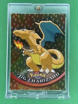 Charizard #6 Holo Embossed Flame Foil Black Logo Pokemon Topps Card - Image 1