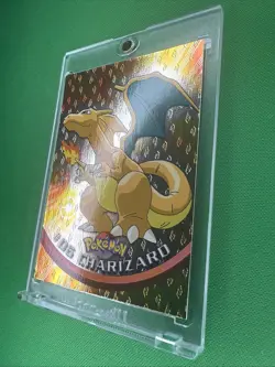 Charizard #6 Holo Embossed Flame Foil Black Logo Pokemon Topps Card - Image 2