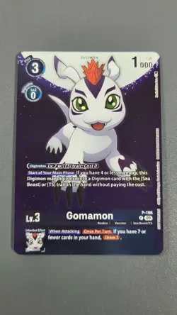 Digimon TCG Time Stranger Gomamon Promo Card P-196 Foil Alt Art English NM - Image 1