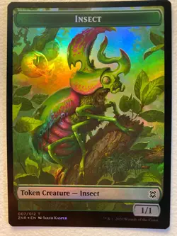 MTG 1x FOIL Angel Warrior / Insect Token Zendikar Rising Magic Gathering x1 NM - Image 2