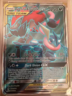 2019 POKEMON SUN & MOON UNBROKEN BONDS #200 FULL ART/GRENINJA & ZOROARK GX PSA 9 - Image 2