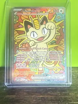 Meowth EX Full Art Holo 121/088 Pokemon TCG 170 HP Basic Cat English Card - Image 1