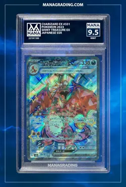 POKEMON CHARIZARD EX #331 SHINY TREASURE EX MANA 9.5 PSA STACKABLE - Image 1