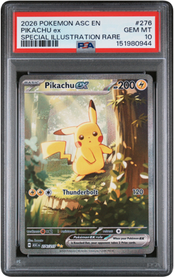 2026 POKEMON ASCENDED HEROES SPECIAL ILLUSTRATION RARE #276 PIKACHU EX PSA 10 - Image 1