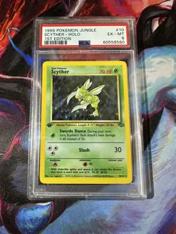 Scyther 1st Edition 10/64 Jungle Holo PSA 6 EX-MT Pokemon TCG - Image 1
