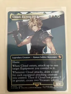 MTG Magic the Gathering FOIL Cloud, Ex-SOLDIER Borderless FIC! - Image 1