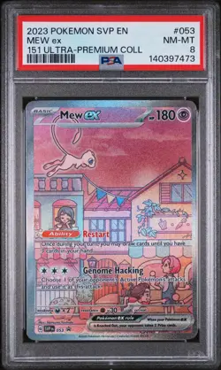 2023 POKEMON SVP EN-SV 151 UPC BLACK STAR PROMO #053 MEW ex PSA 8 - Image 1