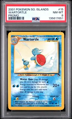 2001 POKEMON SOUTHERN ISLANDS PROMO #15 WARTORTLE PSA 8 - Image 1