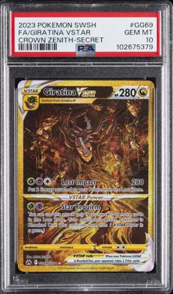 2023 POKEMON SWORD & SHIELD CROWN ZENITH SECRET FULL ART/GIRATINA VSTAR PSA 10 - Image 1
