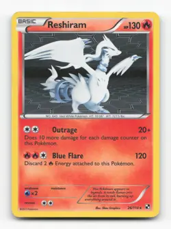 Pokemon TCG - Reshiram 26/114 Heavily Played Holo Rare Black & White Holo - Image 1
