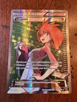 Pokemon TCG Brigette Full Art Ultra Rare Holo 161/162 Breakthrough - Image 1