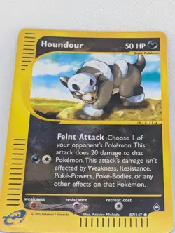 Houndour 087/147 Aquapolis Reverse Holo Rare Pokemon TCG Nintendo e-reader LP - Image 3