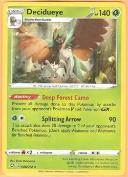 DECIDUEYE 2021 POKEMON SWORD AND SHIELD SHINING FATES HOLOFOIL - Image 1