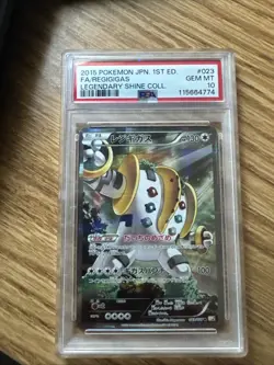 2015 POKEMON JPN LEGEND SHINE COLL 1ST ED #023 FULL ART/REGIGIGAS PSA 10 - Image 1