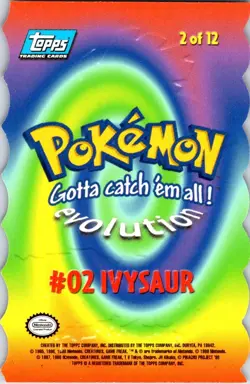 Pokemon Topps Ivysaur Die Cut 2 of 12 BLUE LABEL LP - Image 2