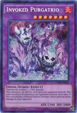 Yugioh! LP Invoked Purgatrio - FUEN-EN030 - Secret Rare - 1st Edition Lightly Pl - Image 1