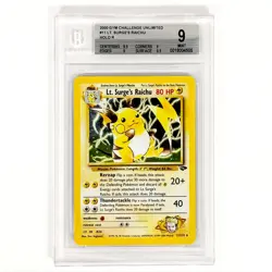 Lt. Surge's Raichu #11 2000 Gym Challenge Holo Rare Pokemon Card BGS 9 Mint - Image 1
