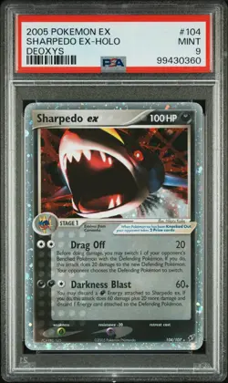 Pokemon Sharpedo EX Holo Card 104/107 Deoxys PSA 9 Mint - Image 1