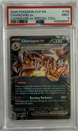 Pokemon 2025 SVP EN Charizard EX Special Collection #196 Mint PSA 9 - Image 1