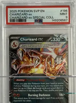 Pokemon 2025 SVP EN Charizard EX Special Collection #196 Mint PSA 9 - Image 3