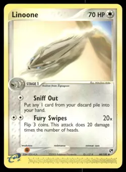 Pokemon Tcg Linoone #44 Pokemon Sandstorm LP - Image 1