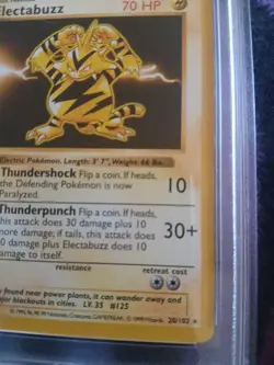 Pokemon 1999 BASE SET SHADOWLESS #20 ELECTABUZZ PSA 7 RARE - Image 3