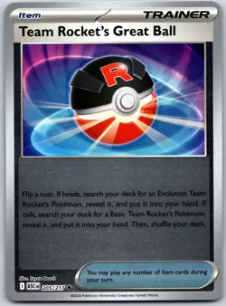 Team Rocket's Great Ball 205/217 ME: Ascended Heroes Pokemon Reverse Holo NM - Image 1
