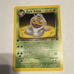 Pokemon 1st Edition Dark Arbok Team Rocket 19/82 Rare Regular English Card - Image 1