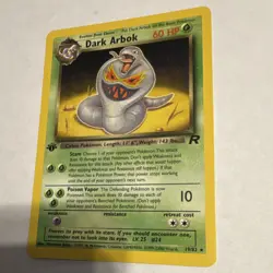 Pokemon 1st Edition Dark Arbok Team Rocket 19/82 Rare Regular English Card - Image 2