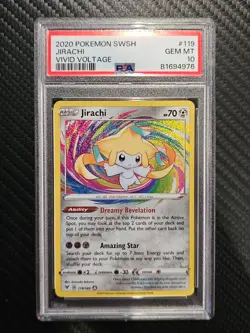 2020 Pokemon Jirachi Amazing Rare SWSH Vivid Voltage 119/185 PSA 10 GEM MINT - Image 1