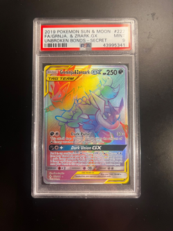 2019 Pokemon Greninja & Zoroark GX Secret 222/214 Unbroken Bonds PSA 9 - Image 1