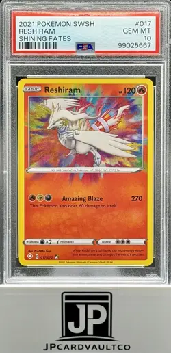 Pokemon Reshiram 017/072 Amazing Rare SWSH Shining Fates PSA 10 GEM MINT - Image 1