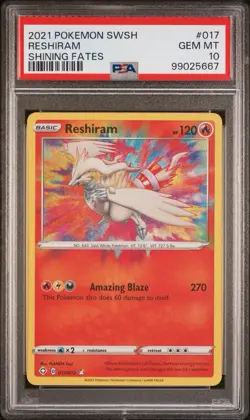 Pokemon Reshiram 017/072 Amazing Rare SWSH Shining Fates PSA 10 GEM MINT - Image 3
