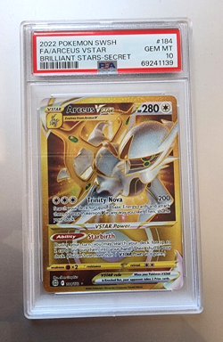 Pokemon- Arceus VStar Secret Rare 184 *GEM MINT PSA 10* Brilliant Stars Gold - Image 1