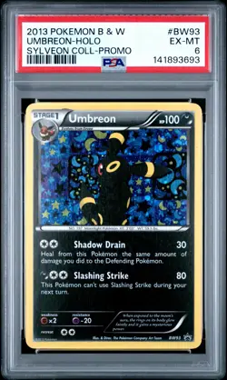 2013 POKEMON B&W PROMO SYLVEON COLL #BW93 UMBREON-HOLO PSA 6 - Image 1