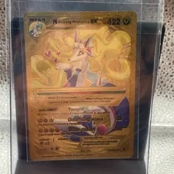 Pokemon Multi Color Foil Gold Fan Art 🖼 Mega Shining Primarina EX NM P1 - Image 2