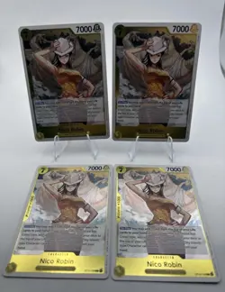 Bandai One Piece OP15 Nico Robin OP15-109 Foil Character Card x4 play set - Image 1