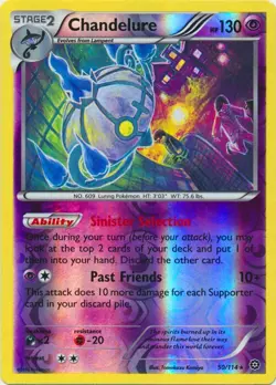 Chandelure 50/114 Reverse Holo Steam Siege Pokemon Card NM - Image 1