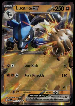 LUCARIO EX 82/142 DOUBLE RARE STELLAR CROWN POKEMON NEAR MINT - Image 1