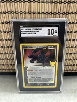 2021 Umbreon Gold Star Pokemon Celebrations Classic Collection #17 SGC 10 - Image 1